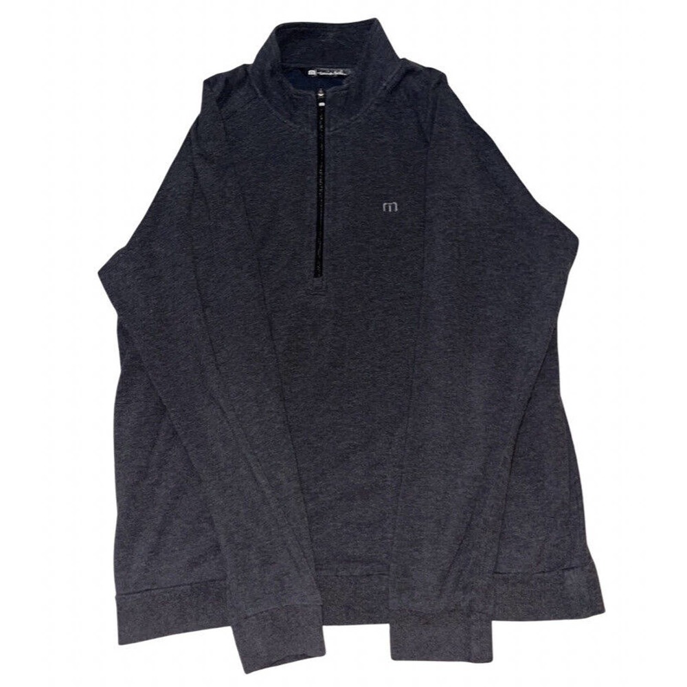 Travis Matthew Men's Jacket Adult Gray Large Zachary Quarter Zip Golf Pullover
